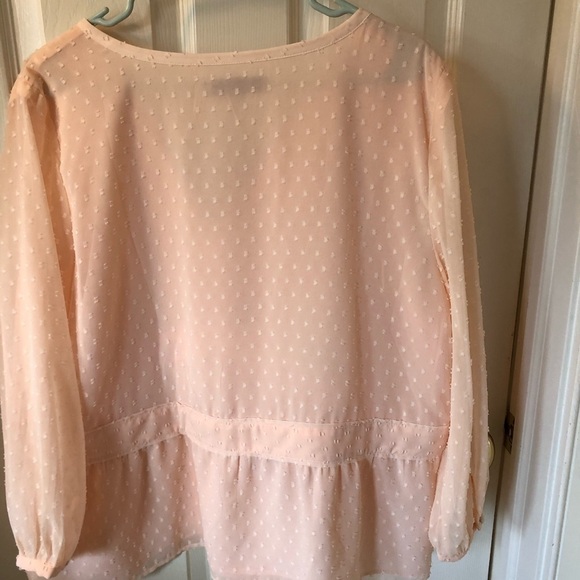 LOFT Peach Blouse Large EUC!! - Picture 2 of 9
